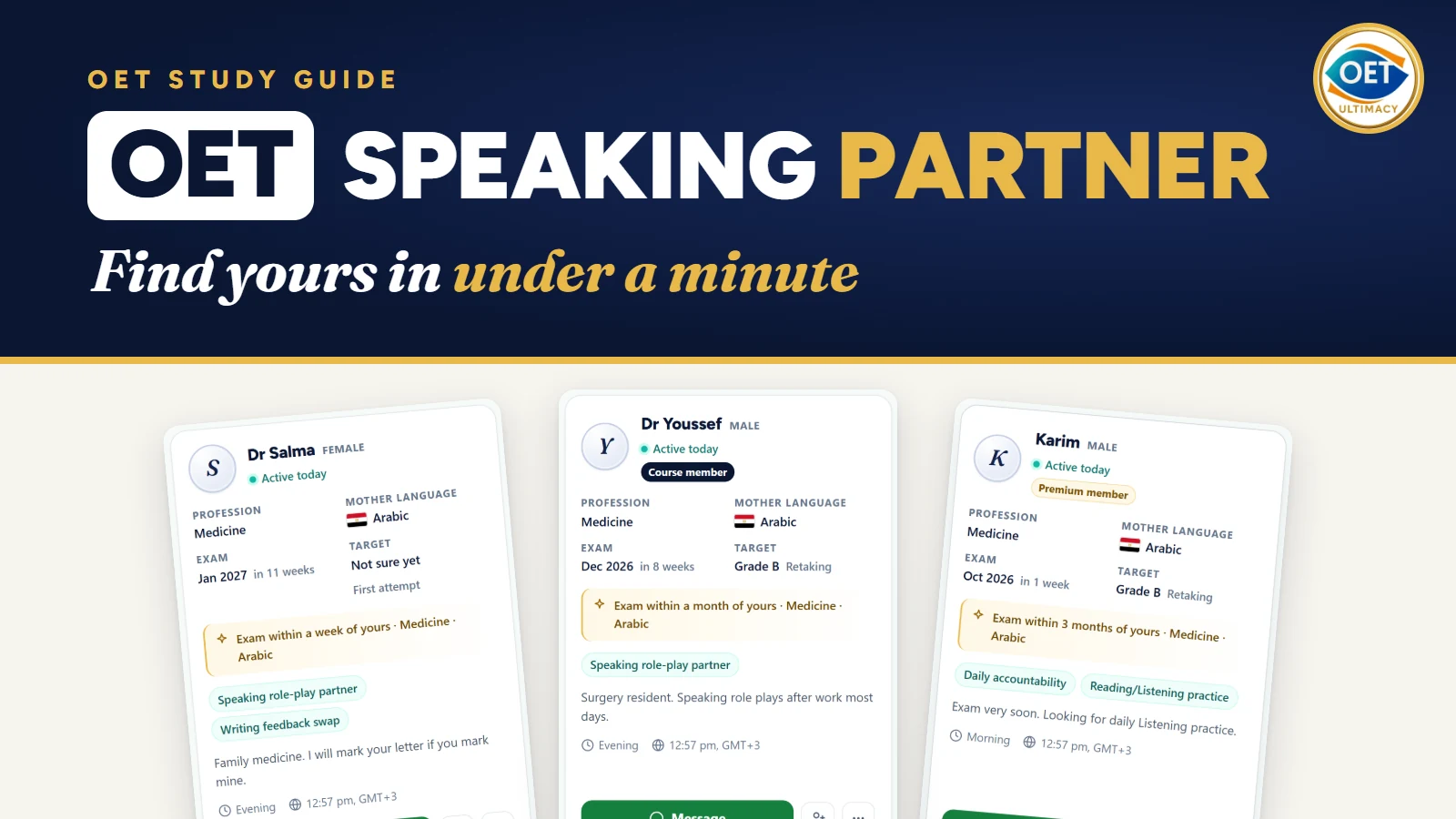 OET Speaking Partner: Find One in Under a Minute